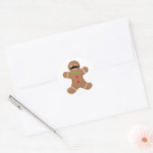 Gingerbread Mustache Man Ronde Sticker (Envelop)