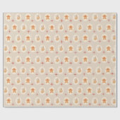 Gingerbread Neutraal Patroon Kerstvakantie Cadeaupapier (Vlak)