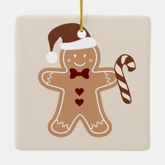 Gingerbread Neutral Christmas Foto op maat Keramisch Ornament (Achterkant)
