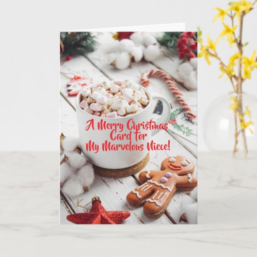 GINGERBREAD NIECE KERSTMIS KAART (Gele Bloem)