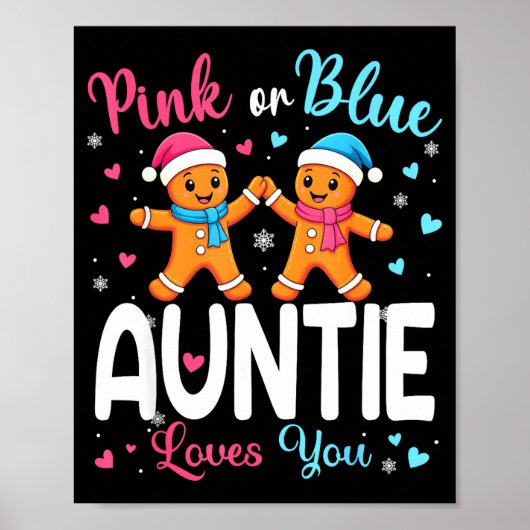 Gingerbread Nk Or Blue Auntie Loves You Christmas  Poster (Voorkant)