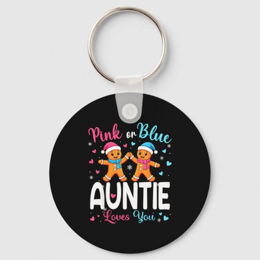 Gingerbread Nk Or Blue Auntie Loves You Christmas  Sleutelhanger (Voorkant)