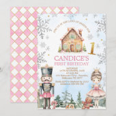 Gingerbread Notenkraker Land of Sweets 1st Verjaar Kaart (Voorkant / Achterkant)