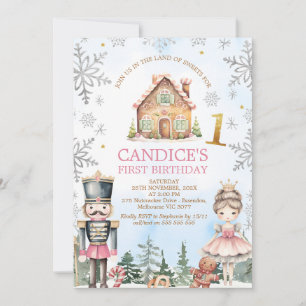 Gingerbread Notenkraker Land of Sweets 1st Verjaar Kaart