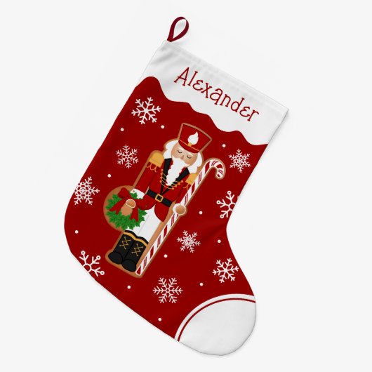 Gingerbread Nutcracker Soldier Grote Kerstsok (Voorkant (Hangend))