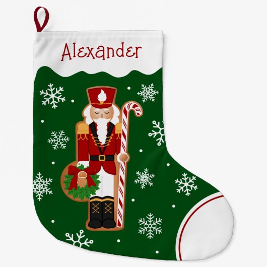 Gingerbread Nutcracker Soldier Large Christmas Sto Grote Kerstsok (Voorkant)