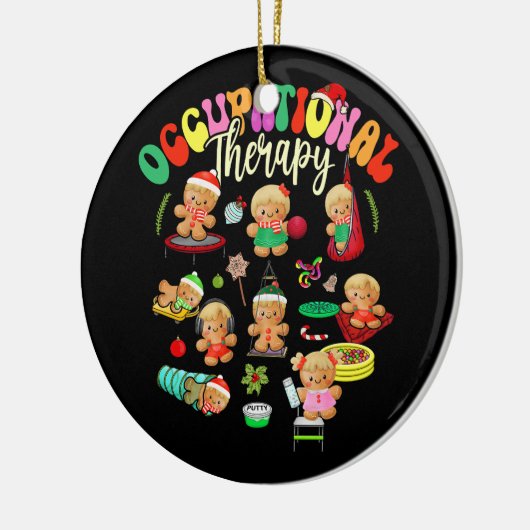 Gingerbread Occupational Therapy OT OTA Therapeut Keramisch Ornament (Links)