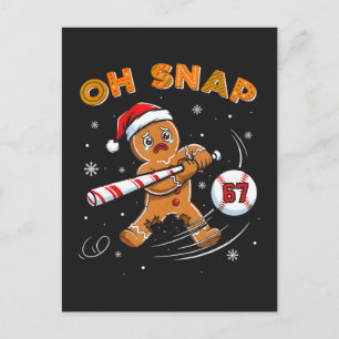 Gingerbread Oh Snap 67 Honkbal Feestdagenkaart