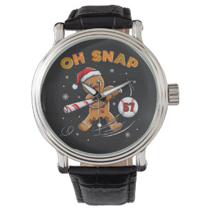 Gingerbread Oh Snap 67 Honkbal Horloge