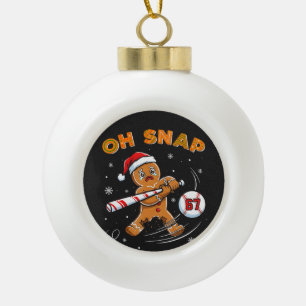 Gingerbread Oh Snap 67 Honkbal Keramische Bal Ornament