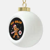 Gingerbread Oh Snap 67 Honkbal Keramische Bal Ornament (Rechts)