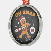 Gingerbread Oh Snap 67 Honkbal Metalen Ornament (Links)