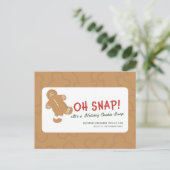 Gingerbread "Oh Snap!" Holiday Cookie Swap Briefkaart (Staand voorkant)