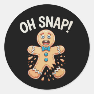 Gingerbread Oh Snap Kerst Koekjes Bakken Xmas Ronde Sticker