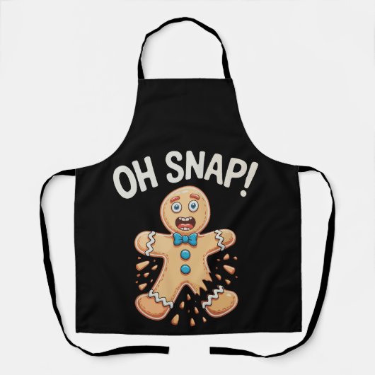 Gingerbread Oh Snap Kerst Koekjes Bakken Xmas Schort (Voorkant)