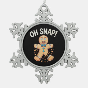 Gingerbread Oh Snap Kerst Koekjes Bakken Xmas Tin Sneeuwvlok Ornament