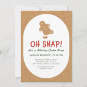 Gingerbread "Oh Snap!" Kerst Koekjes Uitwisselen Kaart (Voorkant)