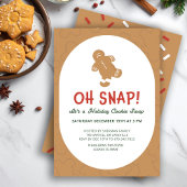 Gingerbread "Oh Snap!" Kerst Koekjes Uitwisselen Kaart