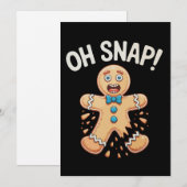 Gingerbread Oh Snap Kerstkoekje Bakken Xmas Feestdagenkaart (Voorkant / Achterkant)