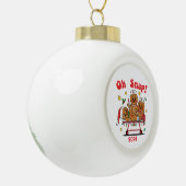 Gingerbread Oh Snap SEH-verpleegster Keramische Bal Ornament (Links)
