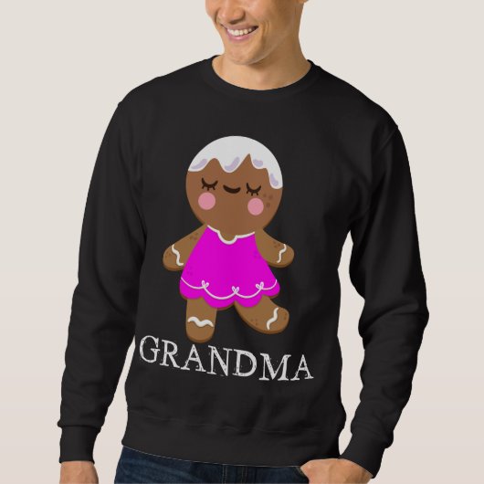 Gingerbread Oma Kerst Bijpassende Pyjama Fam Trui (Voorkant)