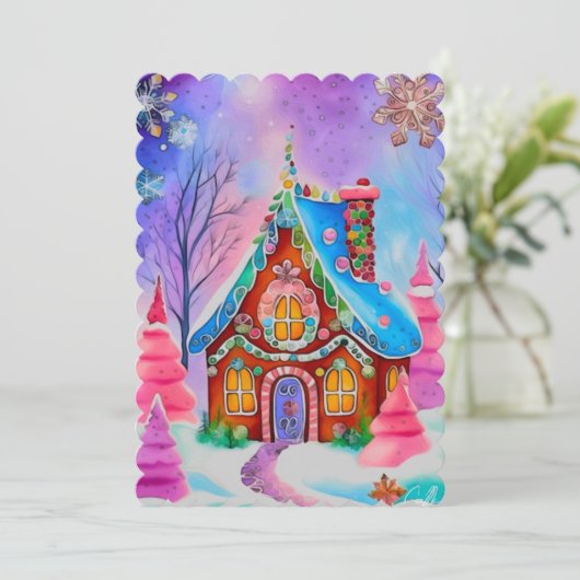 Gingerbread ontwerp 7 Vakantie Kaart (Staand voorkant)