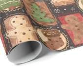 Gingerbread Ornamenten Kerst Cadeaupapier (Rol Hoek)