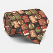 Gingerbread Ornamenten Kerst Stropdas (Opgerold)