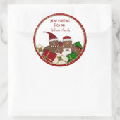 Gingerbread Paar Kerstmis Labels / Stickers (Tas)