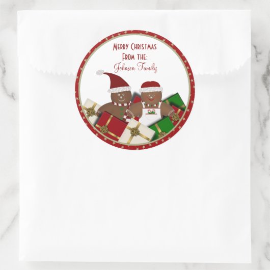 Gingerbread Paar Kerstmis Labels / Stickers (Tas)