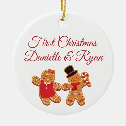 Gingerbread Paar Ornament (Voorkant)