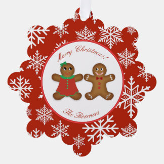 Gingerbread Paar Ornament Kerstmis Kaart