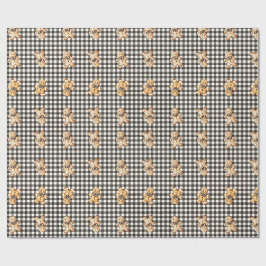 Gingerbread Parade On Gingham! Cadeaupapier (Vlak)