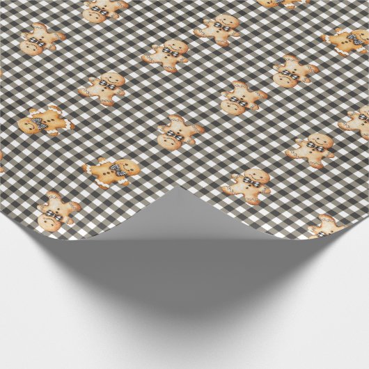 Gingerbread Parade On Gingham! Cadeaupapier (Hoek)