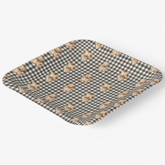 Gingerbread Parade On Gingham! Papieren Bordje (Gebogen)