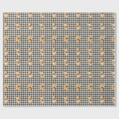 Gingerbread Parade Op Gingham! Cadeaupapier (Vlak)