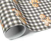 Gingerbread Parade Op Gingham! Cadeaupapier (Rol Hoek)