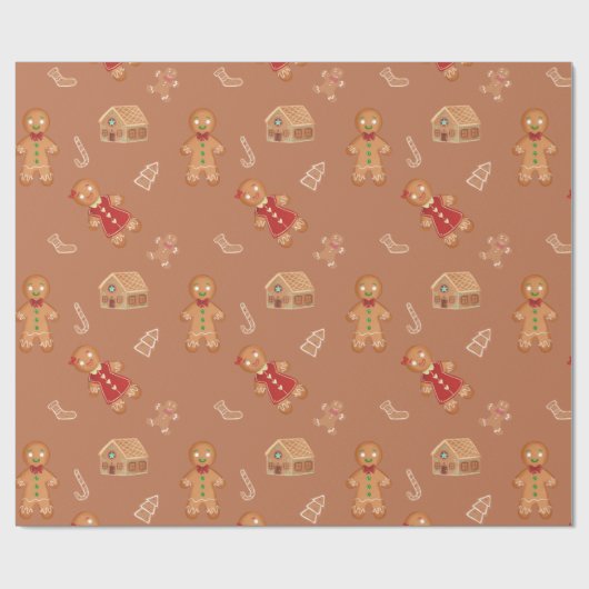 Gingerbread party cadeaupapier (Vlak)
