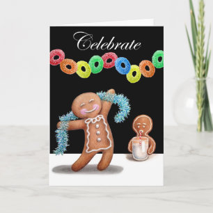 Gingerbread Party Greeting Card Feestdagen Kaart