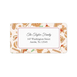 Gingerbread Patroon Xmas Vakantie Retouradres Etiket