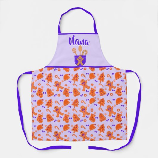Gingerbread Pattern Grandma Gift Purple Schort (Voorkant)