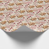 Gingerbread & Peppermint Candy Pattern Cadeaupapier (Hoek)