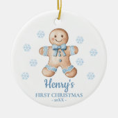 Gingerbread Personalized Baby's First Christmas Keramisch Ornament (Voorkant)