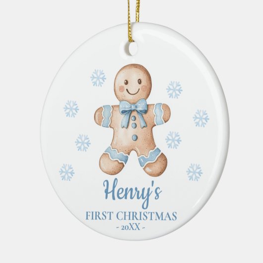 Gingerbread Personalized Baby's First Christmas Keramisch Ornament (Links)
