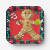 Gingerbread Pickleball Party Papieren Bordje (Voorkant)