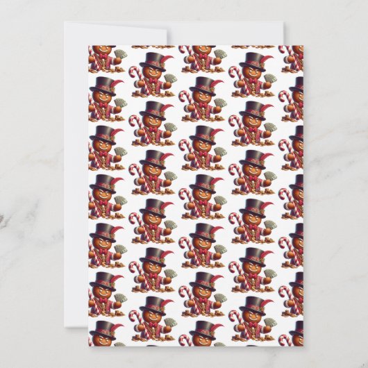 Gingerbread Pimp Funny Christmas Gift Kaart Holder (Achterkant)