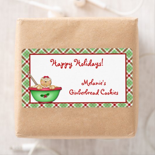 Gingerbread Plaid Etiket (Insitu)