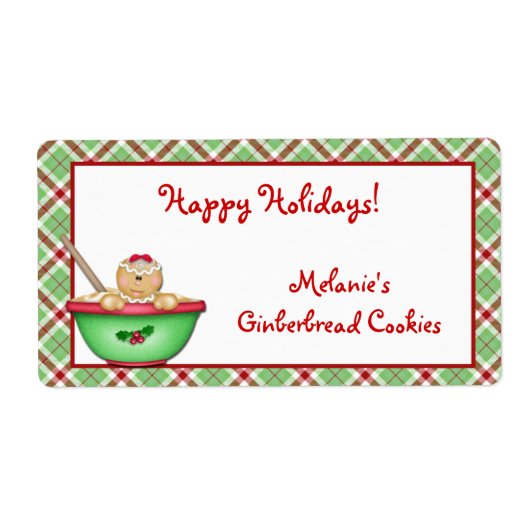Gingerbread Plaid Etiket (Voorkant)