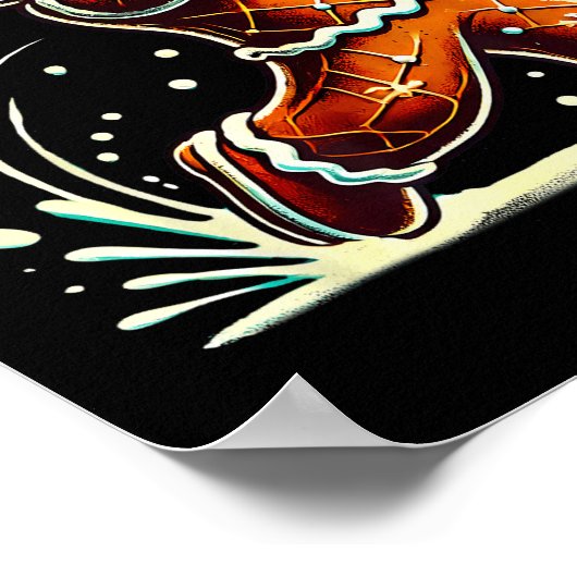 Gingerbread Playing Golf Ball Christmas Golf Lover Poster (Hoek)