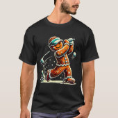 Gingerbread Playing Golf Ball Christmas Golf Lover T-shirt (Voorkant)